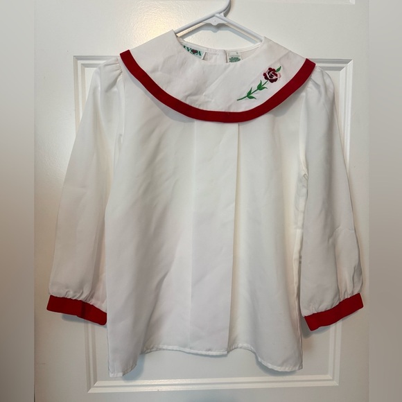 Vintage Alyssa Rose Embroidered Peter Pan Collar Blouse - Picture 1 of 14